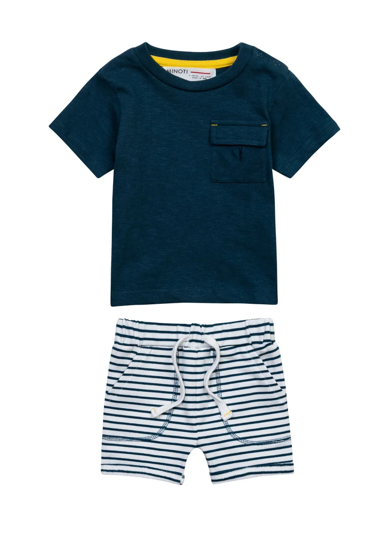 مينوتي Kids Two Piece T-Shirt And Striped Short Set