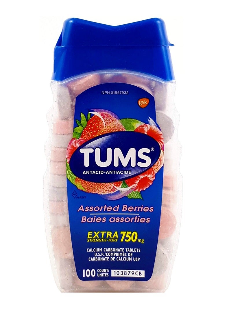 TUMS Assorted berries extra strength 750mg  100 count