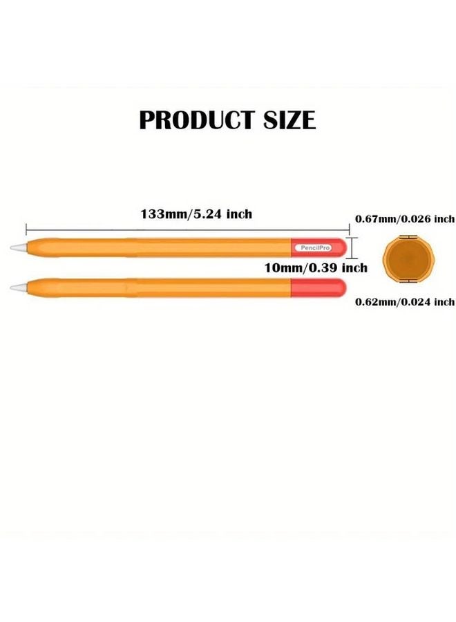 Orange Red Waterproof Silicone Case For Apple Pencil Pro Shockproof Anti Slip Protective Cover - Image 4