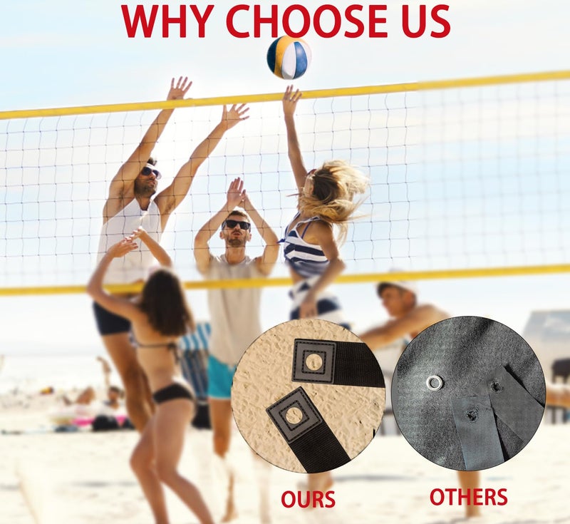 OMSORG 2 in 1 Beach Volleyball Lines, Heavy Duty Volleyball Boundary Lines with Reinforced Corners, Beach Volleyball Lines for Sand Backyard 2 inch, Official Size 26.3' X 52.6' - Image 2