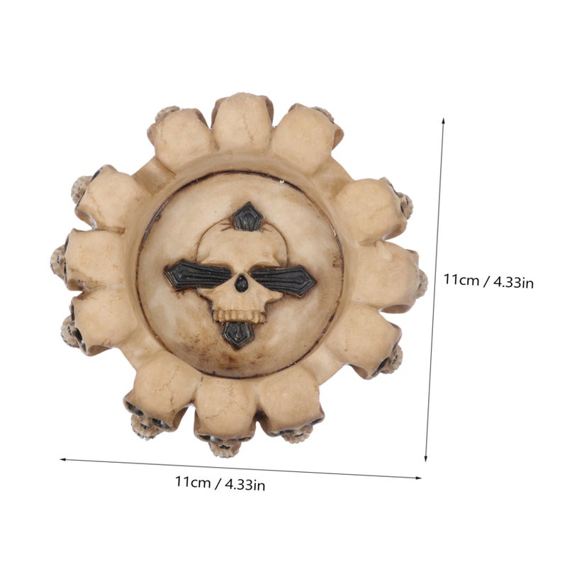 Skull Resin Ashtray Windproof Smokeless For Indoor Outdoor Home Office Use - Image 3