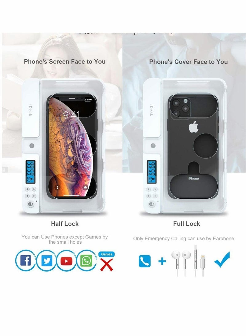 Y&D Upgraded Portable Smart Auto Phone Timer Lock Box for iPhone and Android Phones Self Control Locker to Prevent Excessive Games Mobile Addiction Kids Students Adults - Image 3