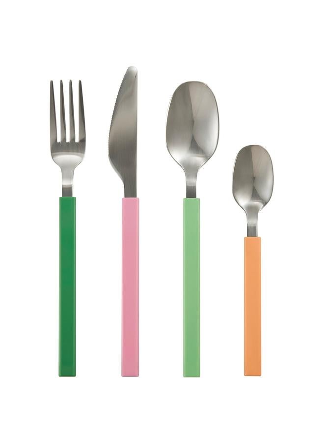 Green Tiger 16-Piece Cutlery Set, Multicolour - Image 1