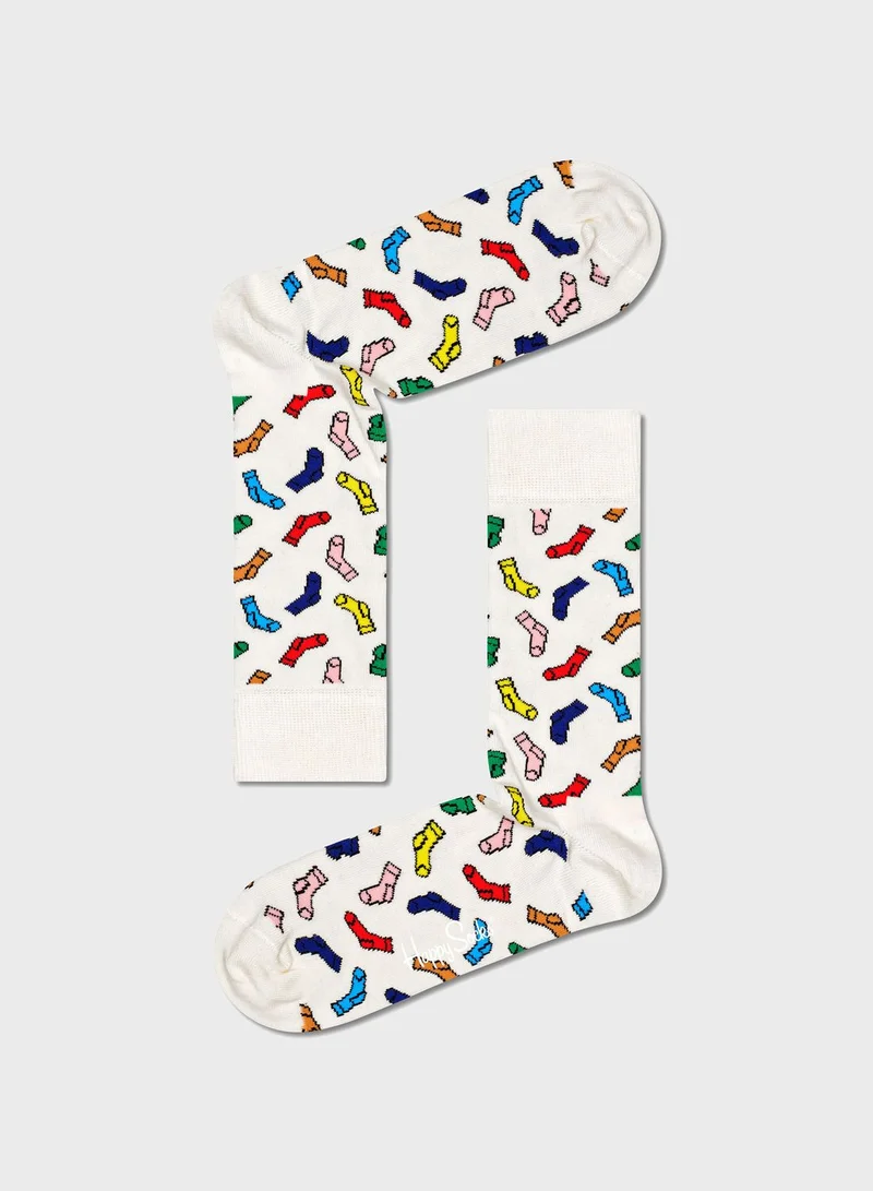 Happy Socks Embroidered Crew Sock