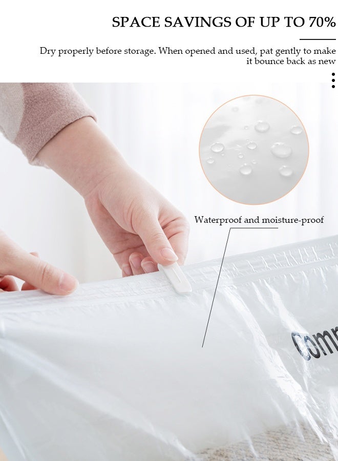 DUNISO Vacuum Space Saver Bag, 5 Pack Small Size Reusable Vacuum Storage Bag(70 x 50 x 32 cm), Simple Style Three-dimensional Bag with Hand Pump, Suitable for cotton quilt, blanket, clothing - Image 4