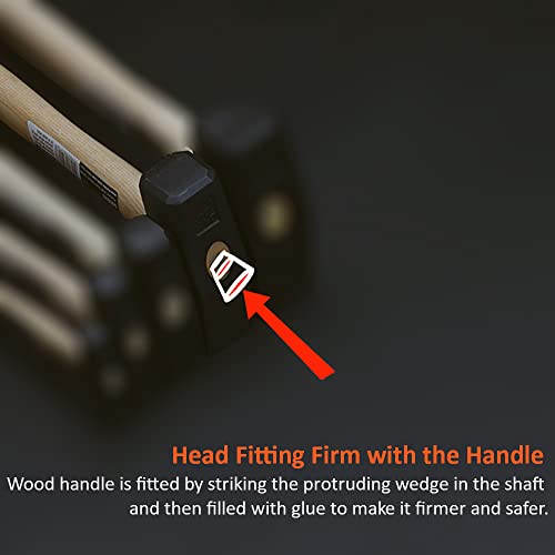 Harden 1000 grams (1KG) Professional Machinist Hammer With Wood Handle & Forged Carbon Steel Head - 590020 - Image 3