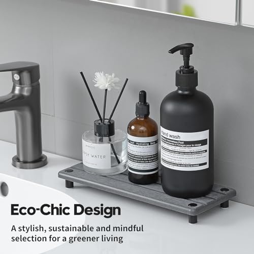 Razborci Sink Caddy Kitchen Sink Organizer, Water Absorbing Stone Tray for Sink,Diatomite Bathroom Counter Tray,Faucet Drying Mat Protector Coaster Soap Dish Rack Riser Vanity Dispenser Sponge Holder,10" x 4" - Image 4