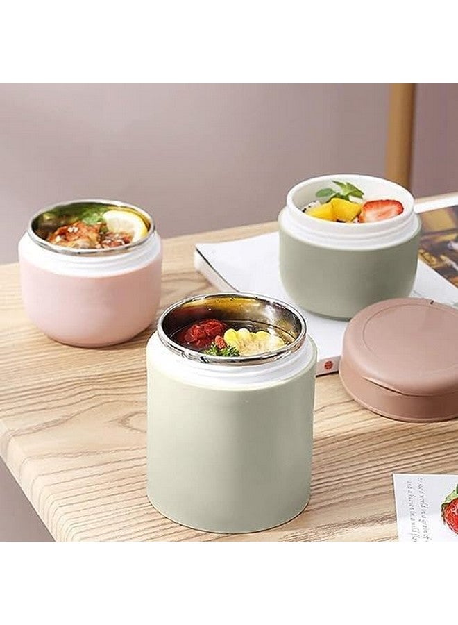 ZOKIXTO Oatmeal Yogurt Container, Overnight Oats Containers with Lids and Spoon, Stainless Steel Insulated Food Container, 2-Tier Parfait Cup Milk Container for Breakfast Lunch (Green) - Image 5