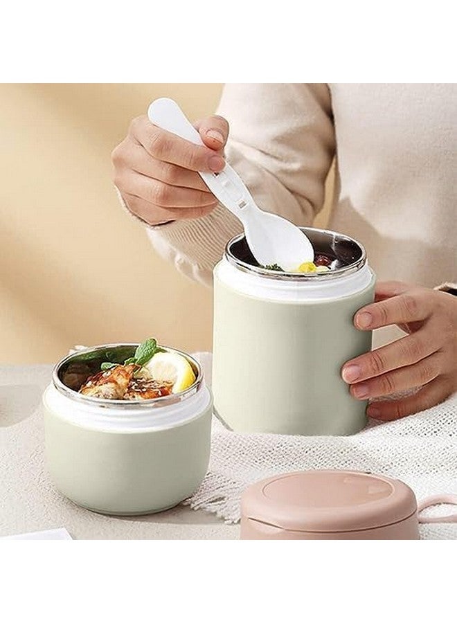 ZOKIXTO Oatmeal Yogurt Container, Overnight Oats Containers with Lids and Spoon, Stainless Steel Insulated Food Container, 2-Tier Parfait Cup Milk Container for Breakfast Lunch (Green) - Image 3