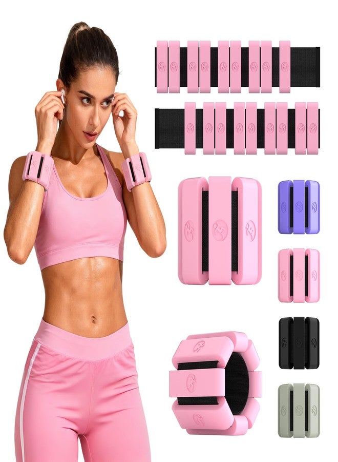Sonkoloro Adjustable Wrist Weights for Women Men, Leg Weights for Women 0.75lb-1lb Each for Walking, Yoga, Dance, Barre, Gym (Blush, 2.2 lb (2pcs)) - Image 1