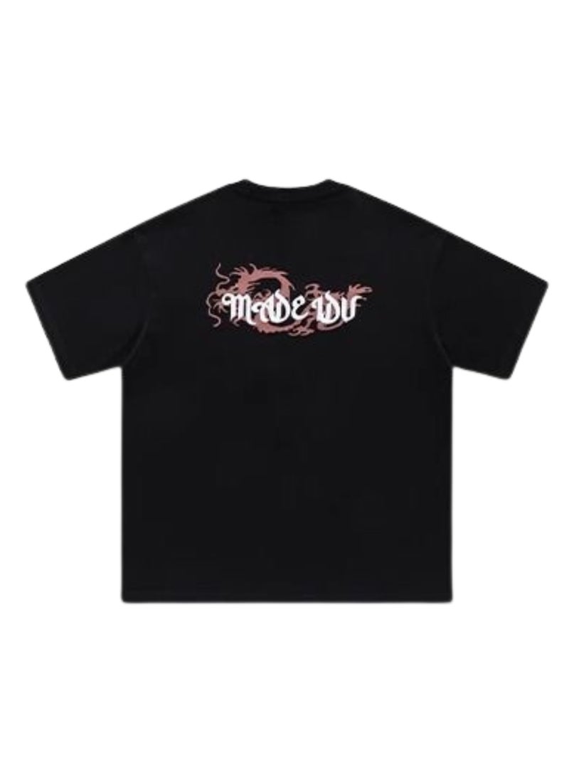Thirty-One Black Traditional Chinese Dragon Printed Unisex Oversized T-shirt  - Image 2