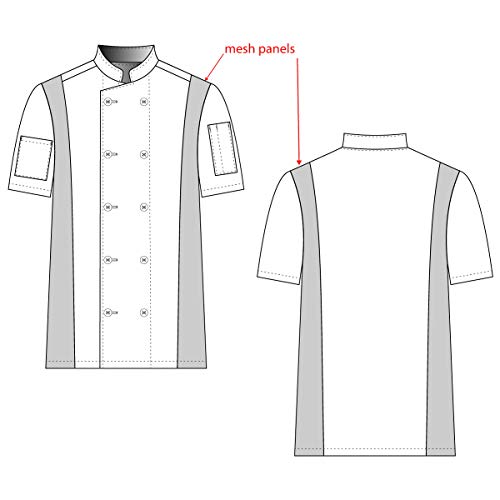Chef Code Cool Breeze Side Vent Chef Coat (Charcoal, XL) - Image 3