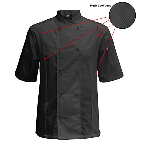 Chef Code Cool Breeze Side Vent Chef Coat (Charcoal, XL) - Image 2