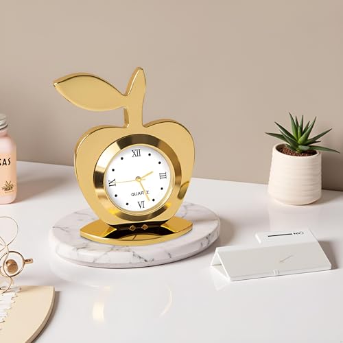 LAVANAYA SILVER®- Gold Plated 4-in-1 Corporate Gift Set for Men – Apple Shape Table Clock, Crystal Pen, Business Card Holder & Keychain – Ideal for Office | Anniversary | Birthday & Corporate Gifting - Image 4