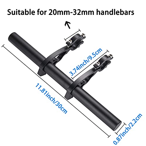 XNX Bike Bicycle Double Handlebar Extender Extension,11.8"(30 cm) Aluminum alloy Super Long Bracket Accessories，For Bike Mounts,GPS Units, Headlights,Light Lamp,Phone Mount,For 20mm-32mm caliber - Image 2
