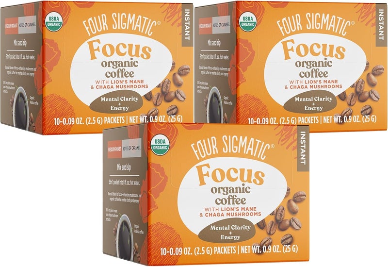 Four Sigmatic قهوة فوكور سيغماتيك العضوية مع فطر مانا الأسد وتشاجا - Image 1