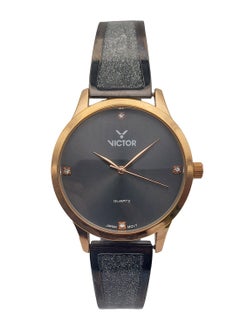 Women analog quartz Black Stainless Steel Band Watch V1422 - 32mm