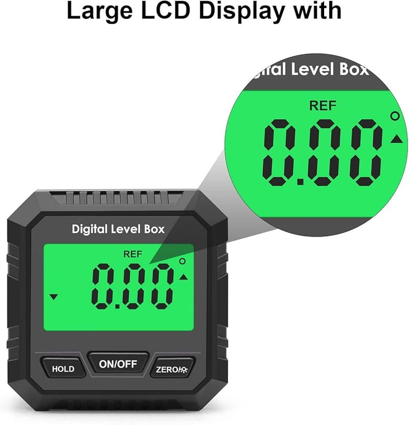 Digital Level Box Magnetic Angle Finder Protractor Black LCD Display Inclinometer - Image 5