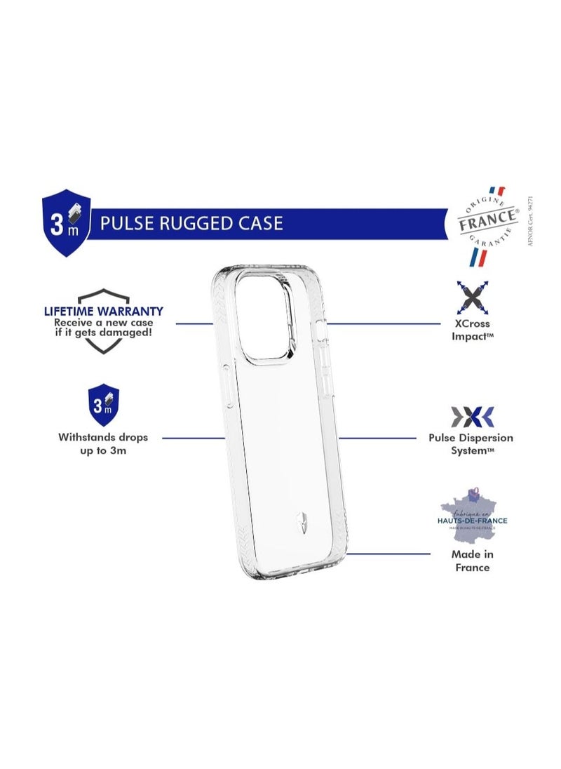FORCE Force Case iPhone 14 Pro PULSE Made in France Reinforced Case Lifetime Warranty Transparent  - Image 2