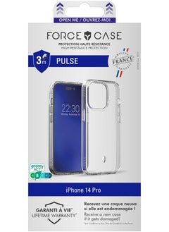 FORCE Force Case iPhone 14 Pro PULSE Made in France Reinforced Case Lifetime Warranty Transparent  - Image 1