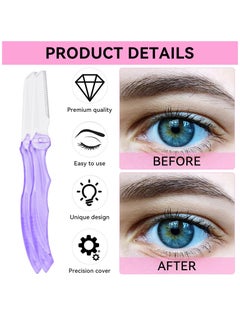 Excefore Fold Eyebrow Razors, 6 Pcs Facial Hair Remover Face Shaver Trimmer Shaper Face Razor Dermaplaning Blades For Face Exfoliating Dermaplaning Tool For Women And Men  - Image 5