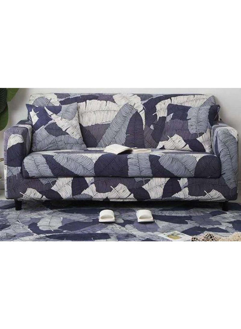 NIBEMINENT Modern Leaves Pattern Elastic Slipcover Multicolour 145-185centimeter - Image 1