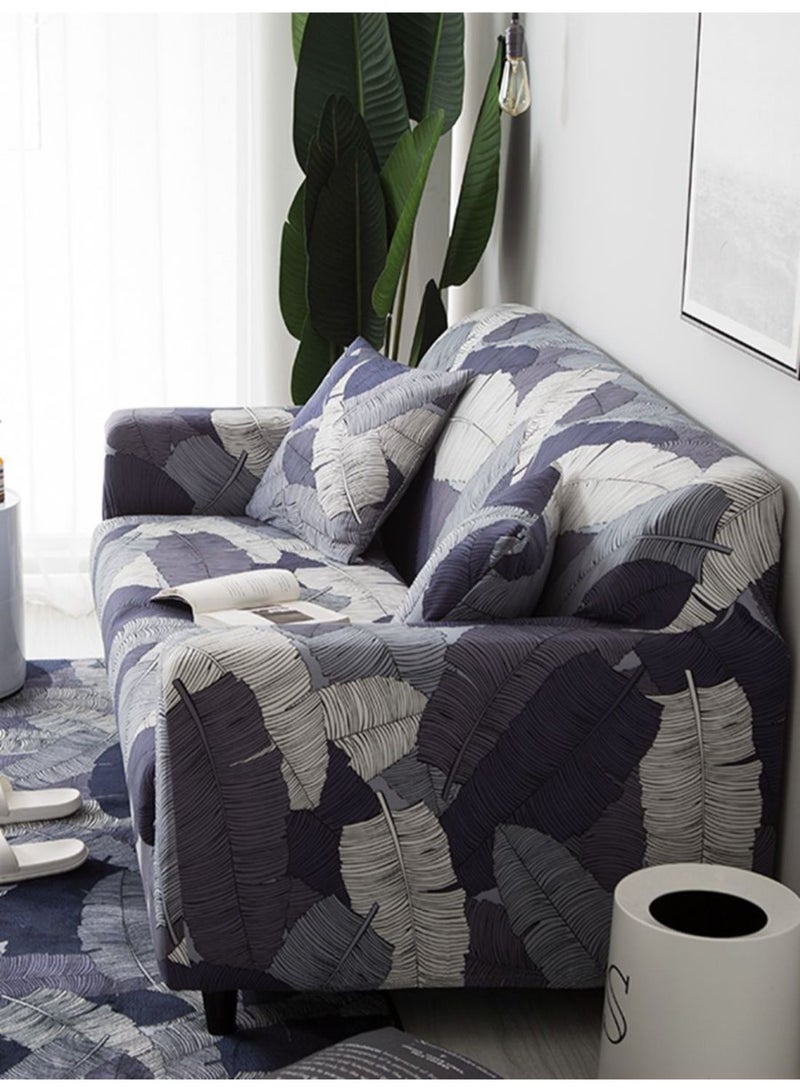 NIBEMINENT Modern Leaves Pattern Elastic Slipcover Multicolour 145-185centimeter - Image 3