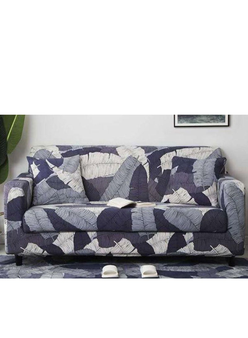 NIBEMINENT Modern Leaves Pattern Elastic Slipcover Multicolour 145-185centimeter - Image 2