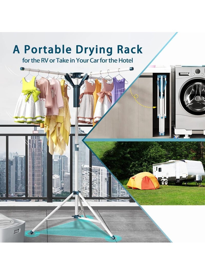 MIXDE Tripod Clothes Drying Rack Folding Indoor, Portable Drying Rack Clothing and Height-Adjustable, Space Saving Laundry Drying Rack - Image 3