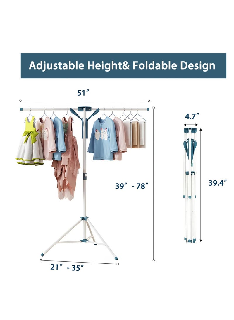 MIXDE Tripod Clothes Drying Rack Folding Indoor, Portable Drying Rack Clothing and Height-Adjustable, Space Saving Laundry Drying Rack - Image 2