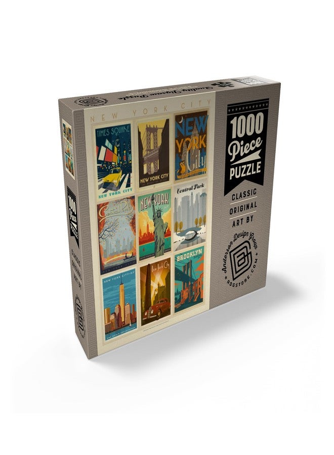 MyPuzzle.com MyPuzzle New York City: Multi-Image Print - Edition 1, Vintage Poster - Premium 1000 Piece Jigsaw Puzzle for Adults - Image 2