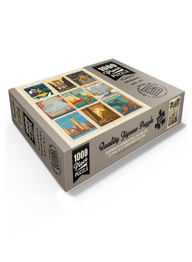 MyPuzzle.com MyPuzzle New York City: Multi-Image Print - Edition 1, Vintage Poster - Premium 1000 Piece Jigsaw Puzzle for Adults - Image 3