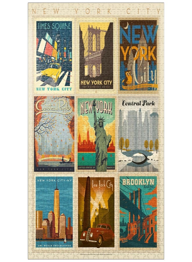 MyPuzzle.com MyPuzzle New York City: Multi-Image Print - Edition 1, Vintage Poster - Premium 1000 Piece Jigsaw Puzzle for Adults - Image 1
