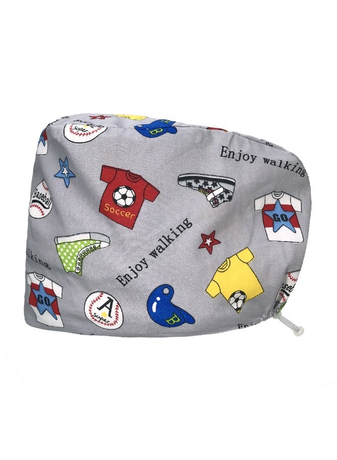 NIBEMINENT Nice-looking Printing Doctor Hat Surgical Cap for Long Hair Classic Nurse Baotou Caps Women Men Sweat-absorbent Towel Scrub Hat