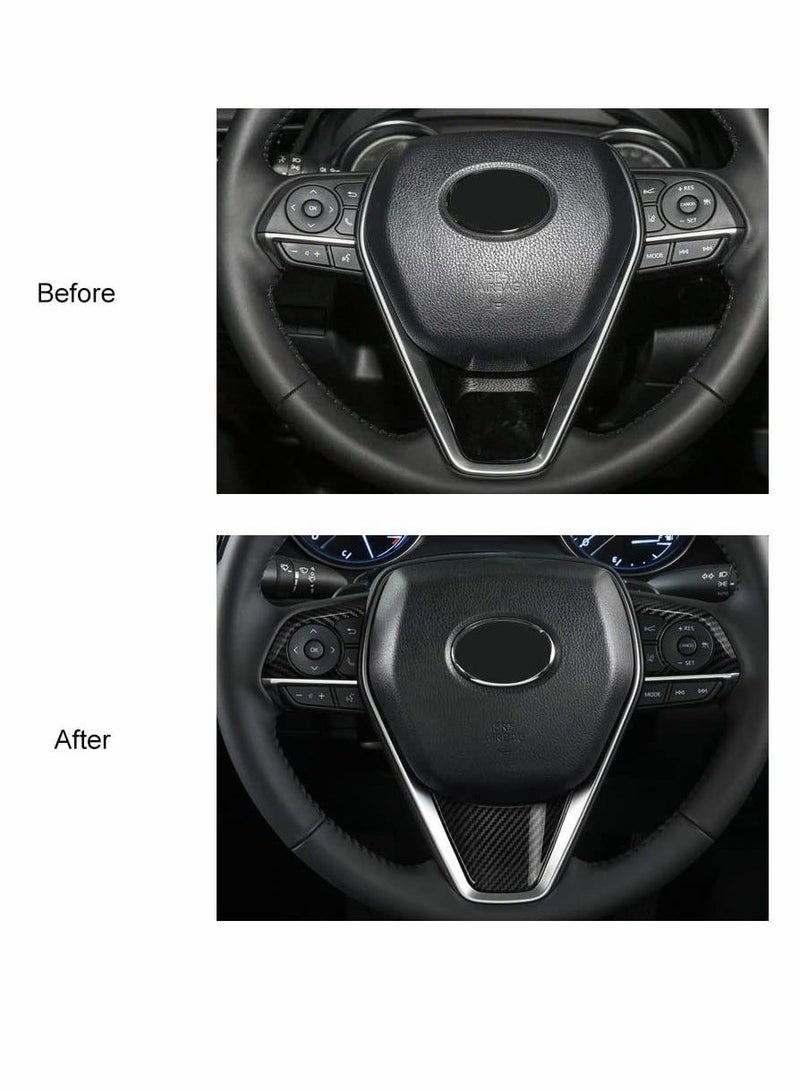 Generic Auto ABS Steering Wheel Cover Trim Frame Sticker Sport Style - Carbon Fiber Grain, for Toyota Camry 2022 2021 2020 2019 2018, for Avalon Accessories (3pcs) - Image 5