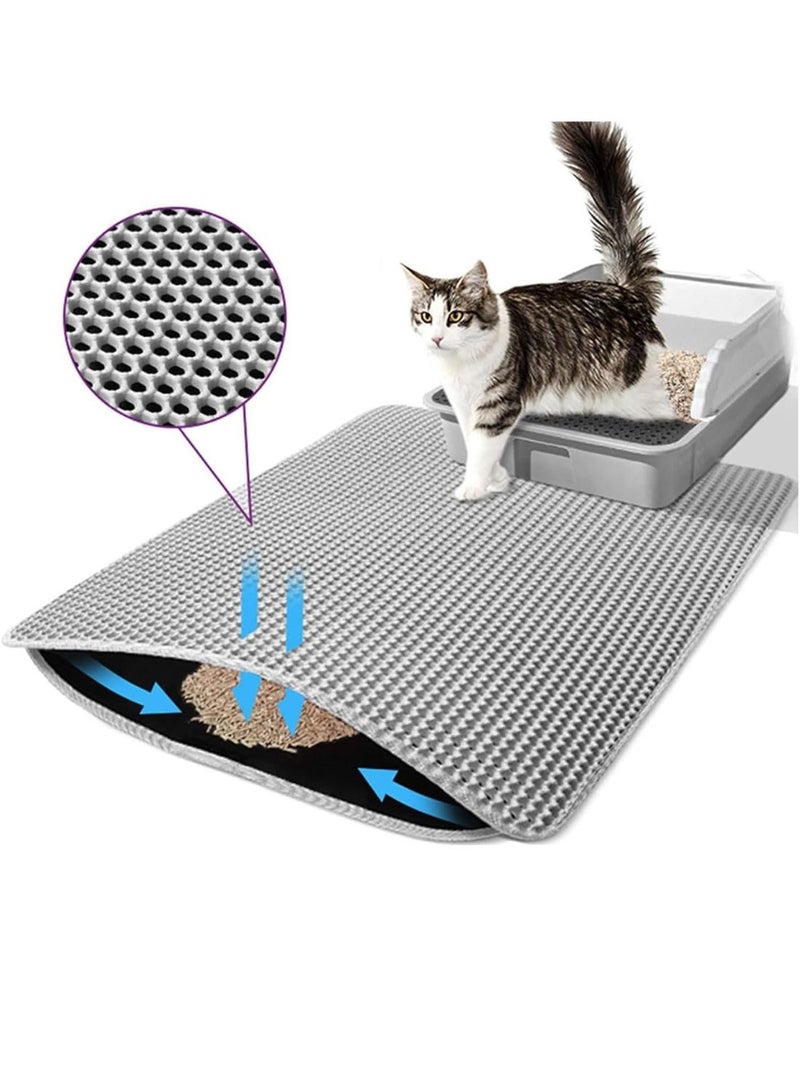 Neox Cat Litter Tray Mat for Cats, Honeycomb Double Layer Design, Urine and Waterproof Material, Abrasion-Resistance, Non-Toxic Material,Cat Litter Tray Mat 60 x 45 cm - Image 1
