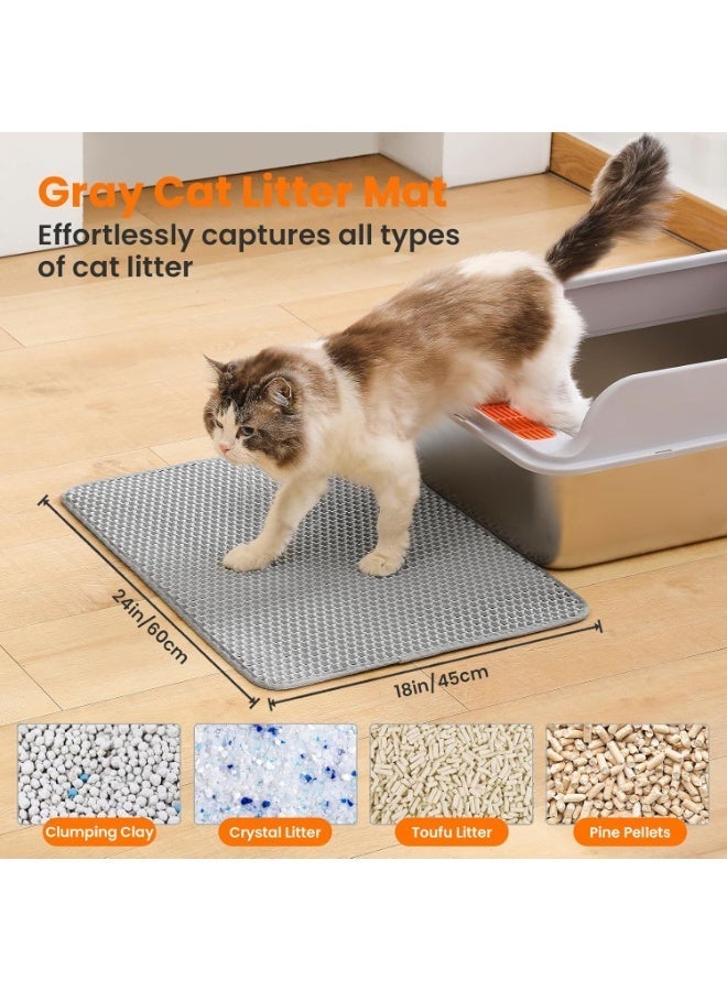 Neox Cat Litter Tray Mat for Cats, Honeycomb Double Layer Design, Urine and Waterproof Material, Abrasion-Resistance, Non-Toxic Material,Cat Litter Tray Mat 60 x 45 cm - Image 2