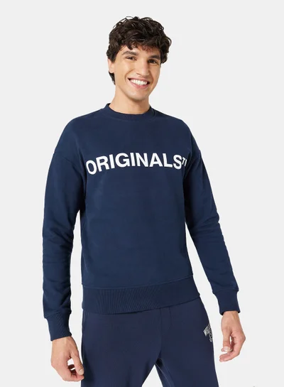 JACK & JONES Logo Relaxed Crew Neck Sweatshirt