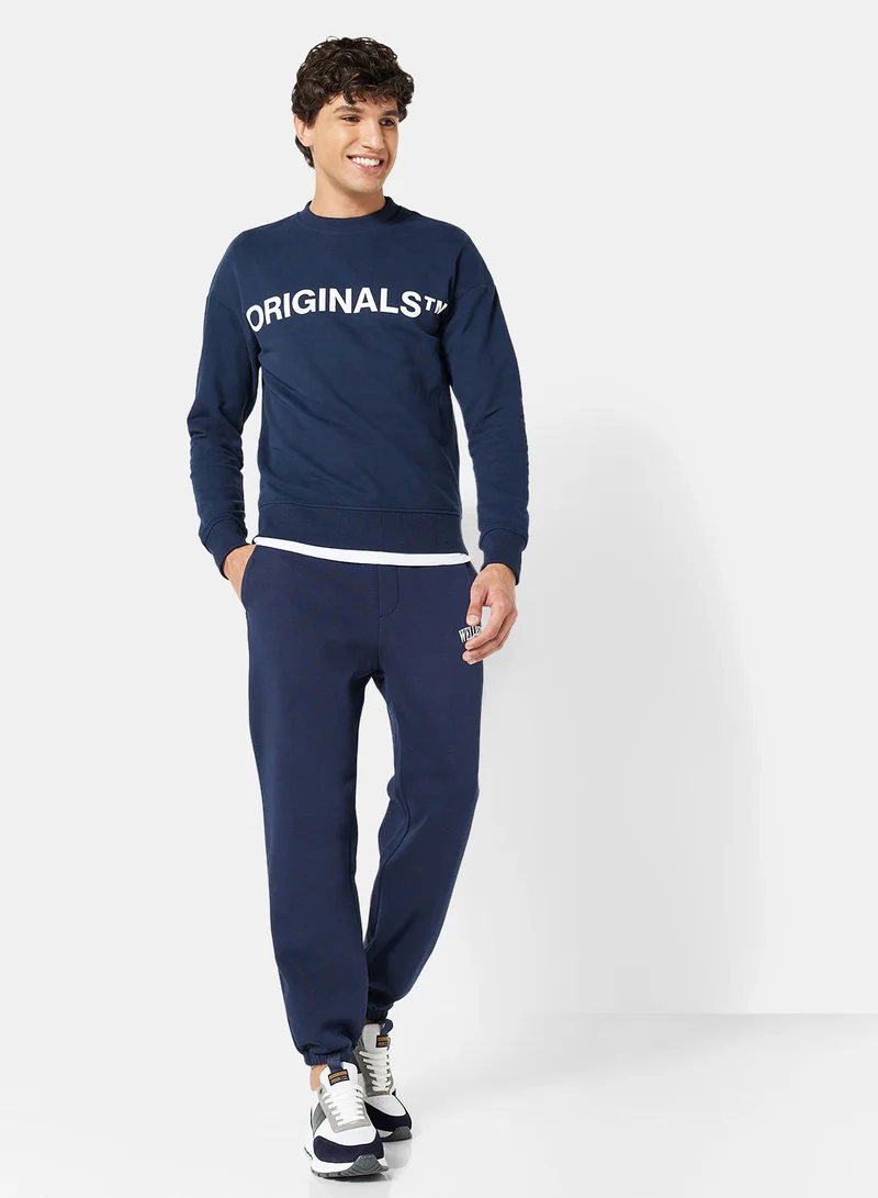 JACK & JONES Logo Relaxed Crew Neck Sweatshirt