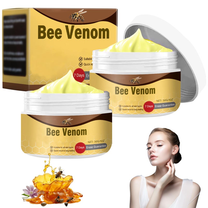Lioatyo 2 Pcs Bee Venom Comprehensive Cream Professional Bee Venom Cream Natural Bee Venom Cream Bee Venom Skin Care Cream for All Skin Types