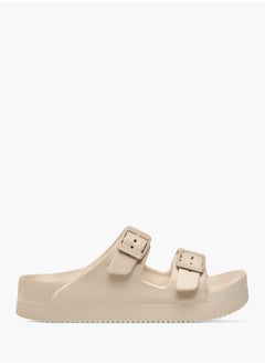 Flora Bella By Shoexpress Womens Solid Slip-On Sandals With Buckle Accent  - Image 1