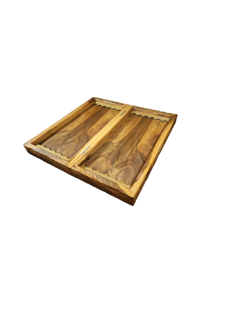 Wood Backgammon Set for Adults – 15 Inch Classic Board Game Case - Premium Folding Backgammon Set with Oversize Wooden Playing Pieces, Dices - Portable Travel Backgammon Game Set for Kids Adults - Image 5