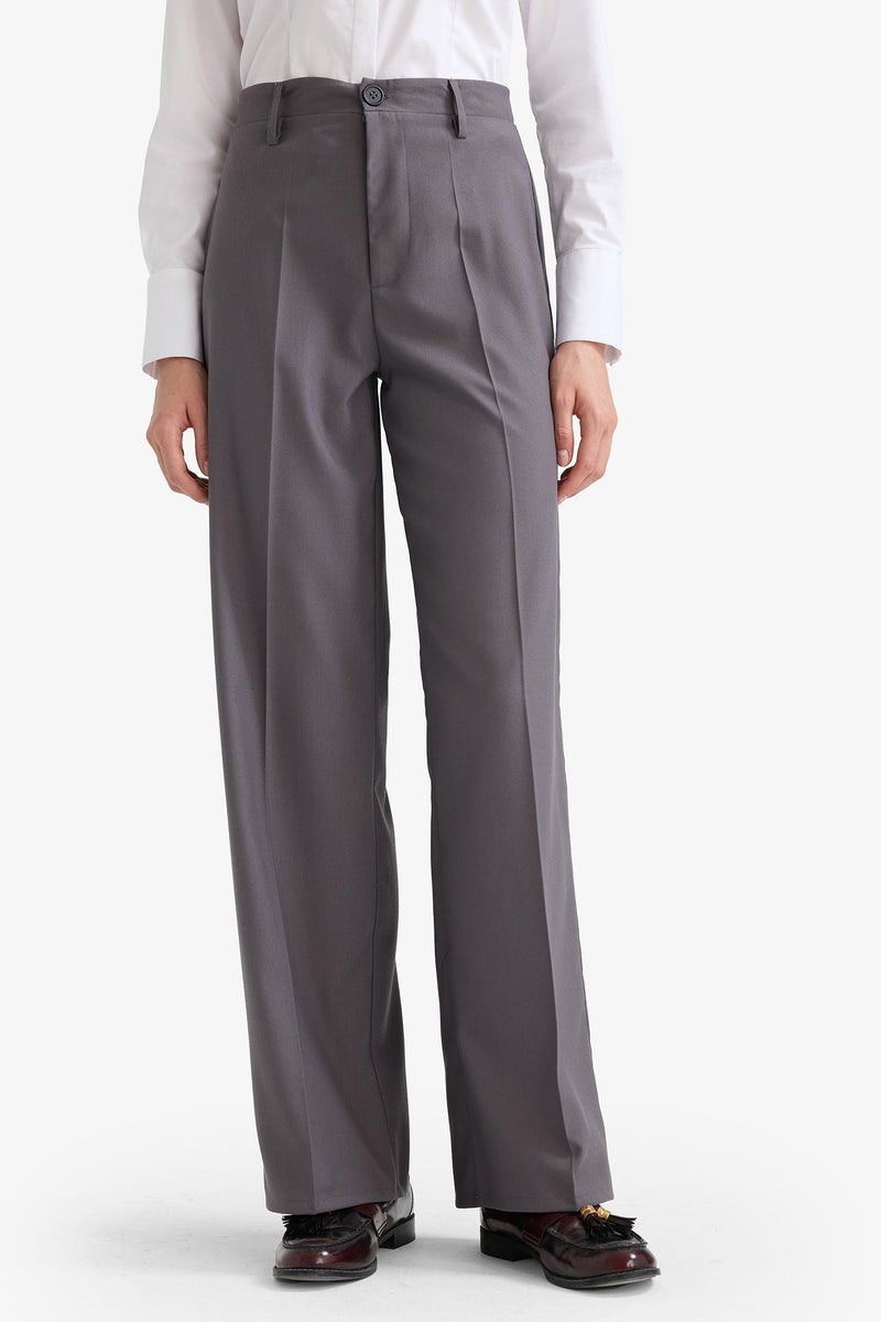 DeFacto Grey Woman Straight Trousers Casual - Image 3