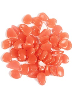 NIBEMINENT 500-Piece Glow In Dark Luminous Pebble Stones Orange  - Image 2