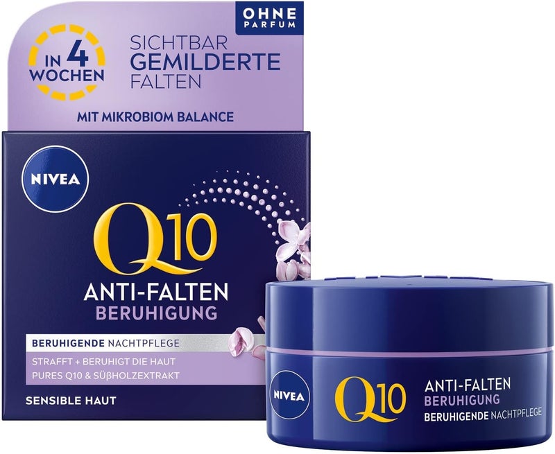NIVEA Q10 Power AntiWrinkle Reduced Sensitivity Night Cream for Younger Looking Skin Moisturising Night Cream 50 ml
