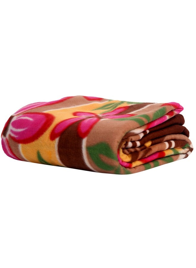 Goyal's Modern Printed Fleece Single Bed AC Blanket 250TC - Multicolour - Image 1