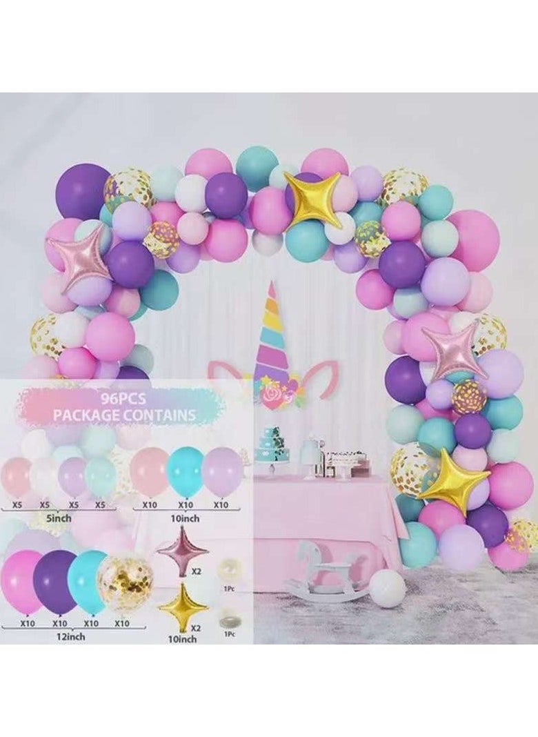 Generic - Multicolour Birthday Party Balloon Set, 96 PCS Birthday Decorations, Party Decoration Ambiance Set for Graduation, Baby Shower, Wedding, Birthday - Image 1