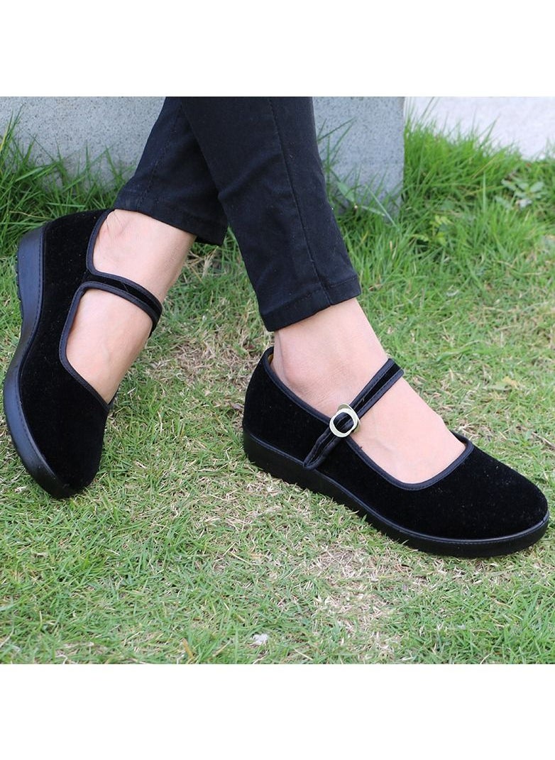 Loquat Women One Button Hotel Work Shoes Black  - Image 2
