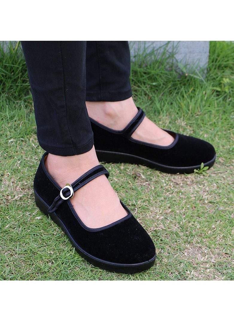 Loquat Women One Button Hotel Work Shoes Black  - Image 3