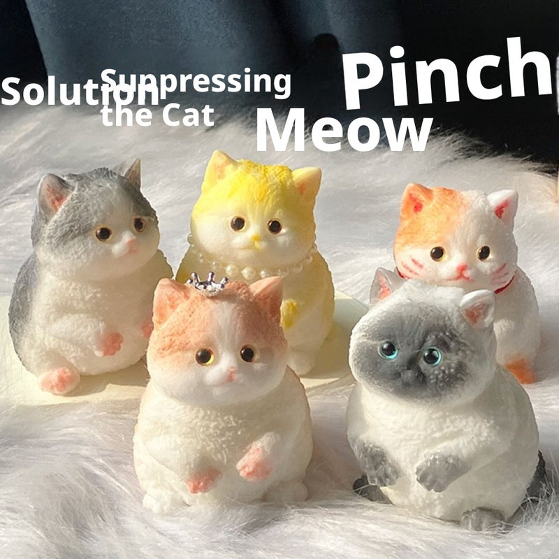 Cute Cat Shaped Squishy Toy Soft Elastic Stress Relief Figurine Portable Squeeze Decompression Toy for Kids Party Favors Desktop Decoration - Image 1